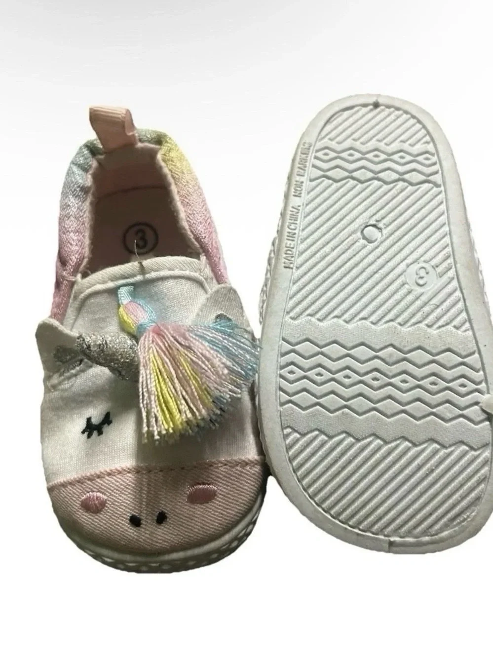 Toddler Girl Unicorn Slip On Sneakers Size 3